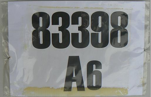 Current provisional plate (made of paper), A6 = Torino