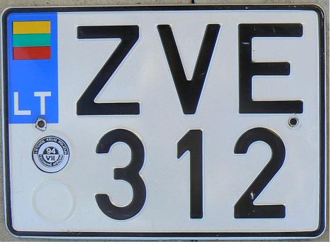 Former normal series (1992 - 2004), V = Vilnius (when double line rear plate, then lettersequence from ZAA, ZVA, etc.)