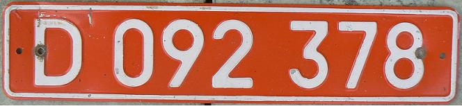 Final diplomatic series (1980 - 1991), D = Diplomatic Corps, 092 = Czechoslovak embassy