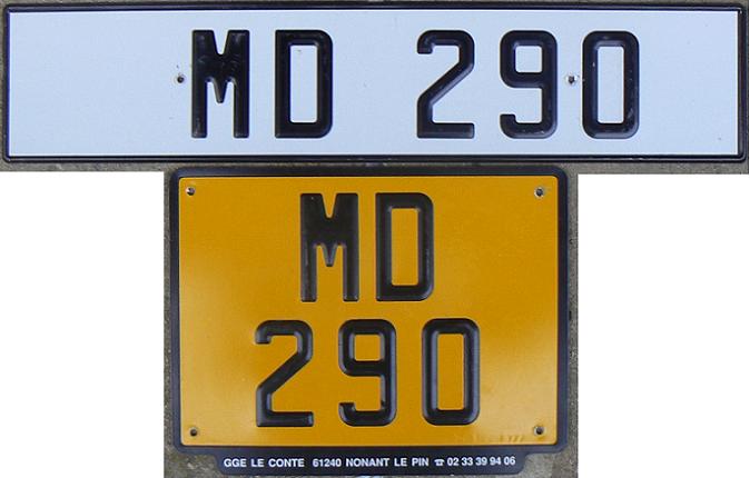 Former normal series (1978 - 2003), French style, unofficial practice for second hand vehicles imported from Luxembourg to France before replating 