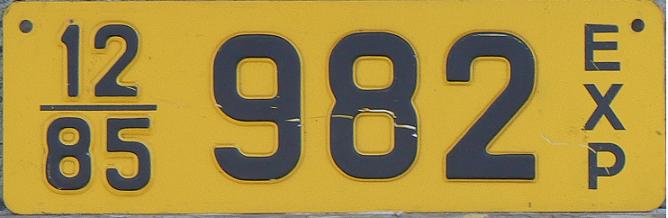Former export series (ca.1980s - 2003), 12/85 = December 1985 = month and year of expiry, EXP = export