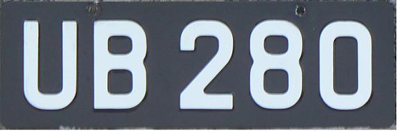 Old normal series (1978 - 1987), white on black plates normally issued prior to 1974 only (probably permitted for newly registered old vehicles even after this date)