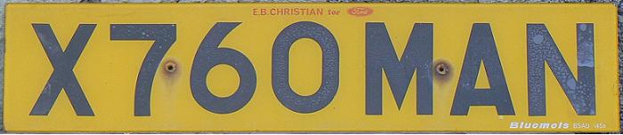 Former normal series (1979 - 1983), rear plate (black on yellow), registration format 1979-83, this registration originally issued in February/March 1983