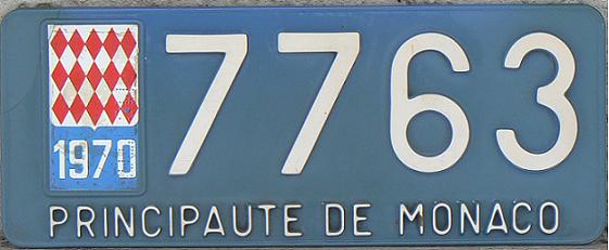 Old normal series (1950 - 1978), plastic plates with a sticker for yearly validation (in this case 1970) issued in 1964-78