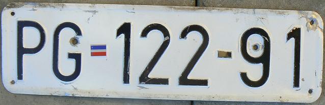 Former normal series (1998 - 2008), PG = Podgorica, the plate comes from the period of "twin-state" Serbia and Montenegro.