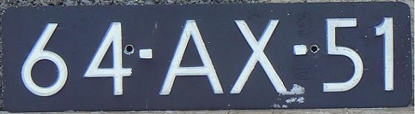 Former normal series (1973 - 1978), white on Prusian blue until 1976, AX issued in 1973/74
