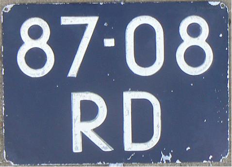 Former normal series (1965 - 1973), rear plate, RD issued in 1971