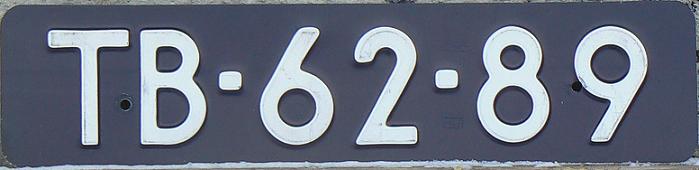 Former series for commercial vehicles (1951 - 1974), TB = code reserved for commercial vehicles, probably bus plate dated 1958/60