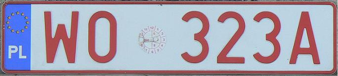 Current temporary / export series (2000 up), W = Mazowsze province 