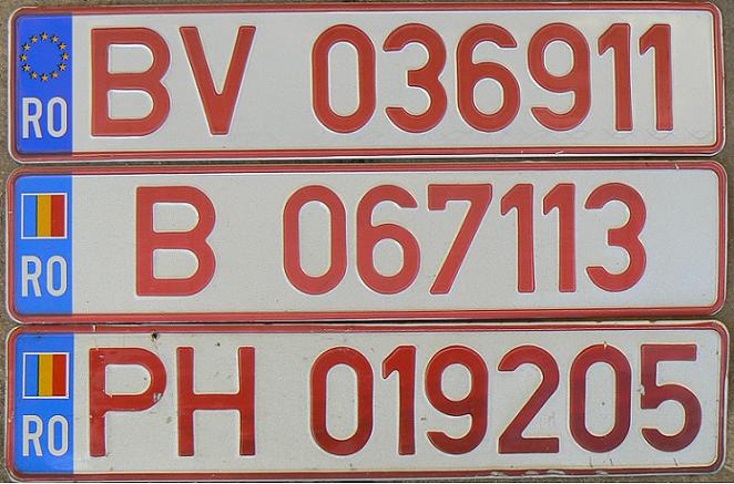 Current / former provisional series (1992 / 2007 - ), BV = Braşov, B = Bucureşti, PH = Prahova (Ploieşti)