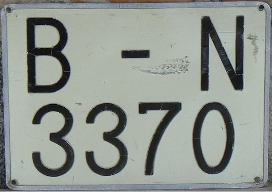 Former normal series (1972 - 2000), prior to 1987, rear plate, B = Barcelona
