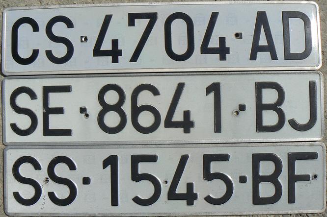 Former normal series (1972 - 2000), CS = Castellón, SE = Sevilla, SS = Guipúzcoa (San Sebastián / Donostia), 1987 style
