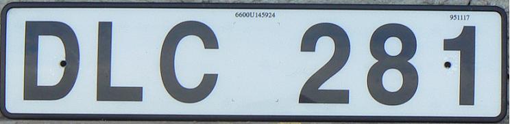 Current normal series (1972 - ), plastic plate issued in 1984-2002, Dnn = reregistering of an old vehicle, 951117 at top right = 17th November 1995, 1 (final digit) = April