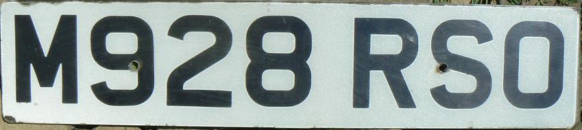 Former normal series (1983 - 2001), M (prefix) = registered in August 1994-July 1995, SO (2nd and 3rd suffix letter) = Aberdeen, Scotland