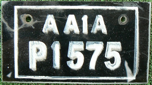 Current normal series (2003 up), A = Malé island, A1 = vehicles for handicapped persons < 50 cc, P = private vehicle