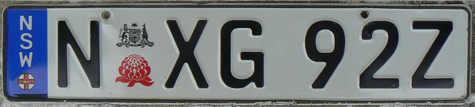 Current optional series (2002 - up), The registration has N followed by the state crest above a waratah flower