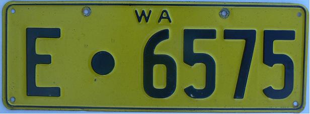 Former normal series shire plate (1978 - 1985), E = Esperance