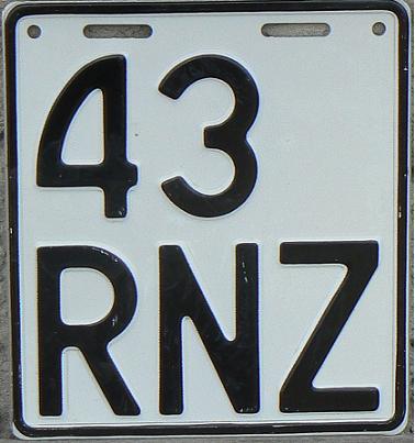 Former motorcycle series (1988 - 2001), RNZ = issued in about 1988/89