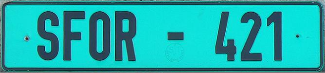 Former series (1996 - 2005), SFOR = N.A.T.O. Stabilization Force, used in Bosnia-Herzegovina 